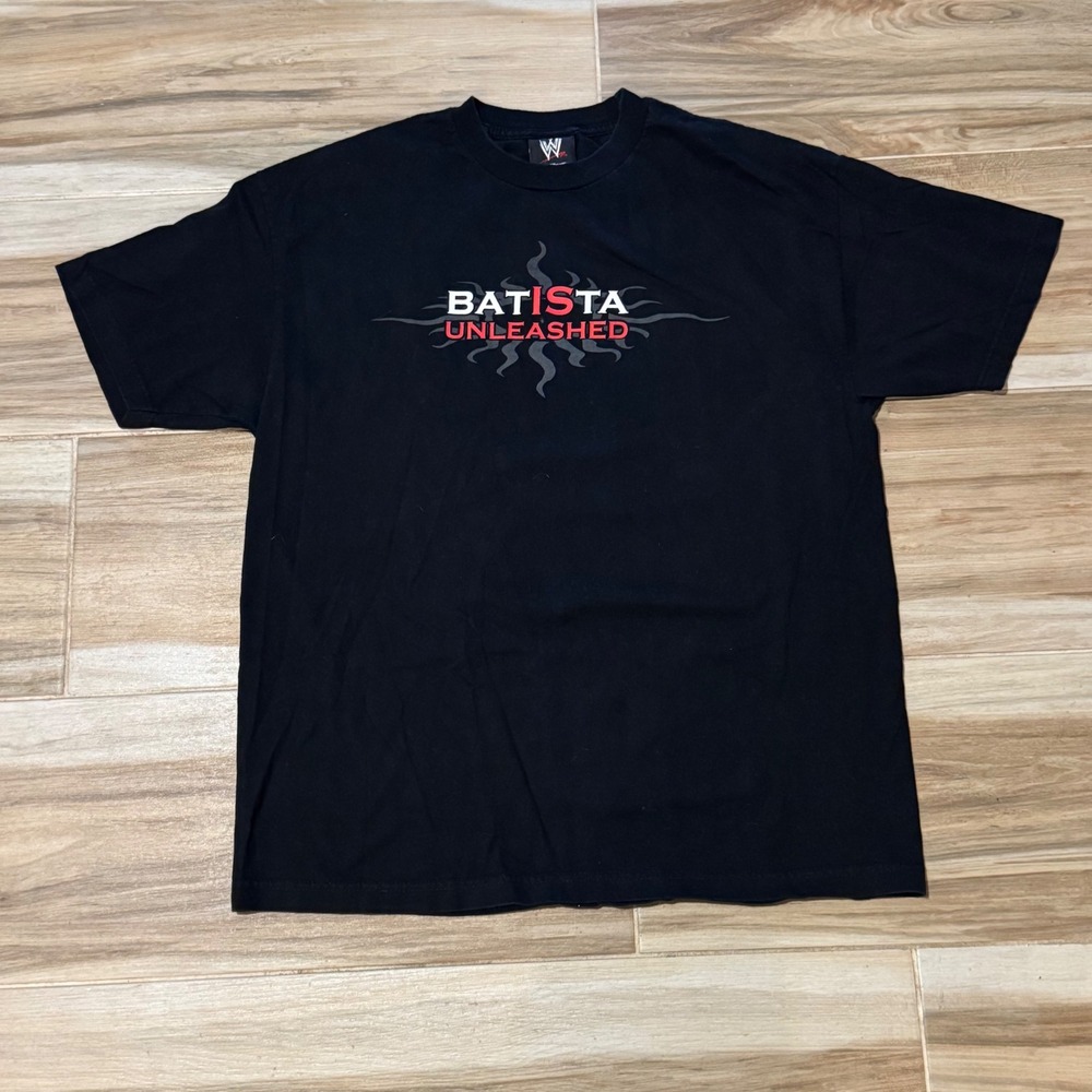 Vintage WWE Batista Unleashed T Shirt Wrestlemania 22 Black Mens XL 2005 00s